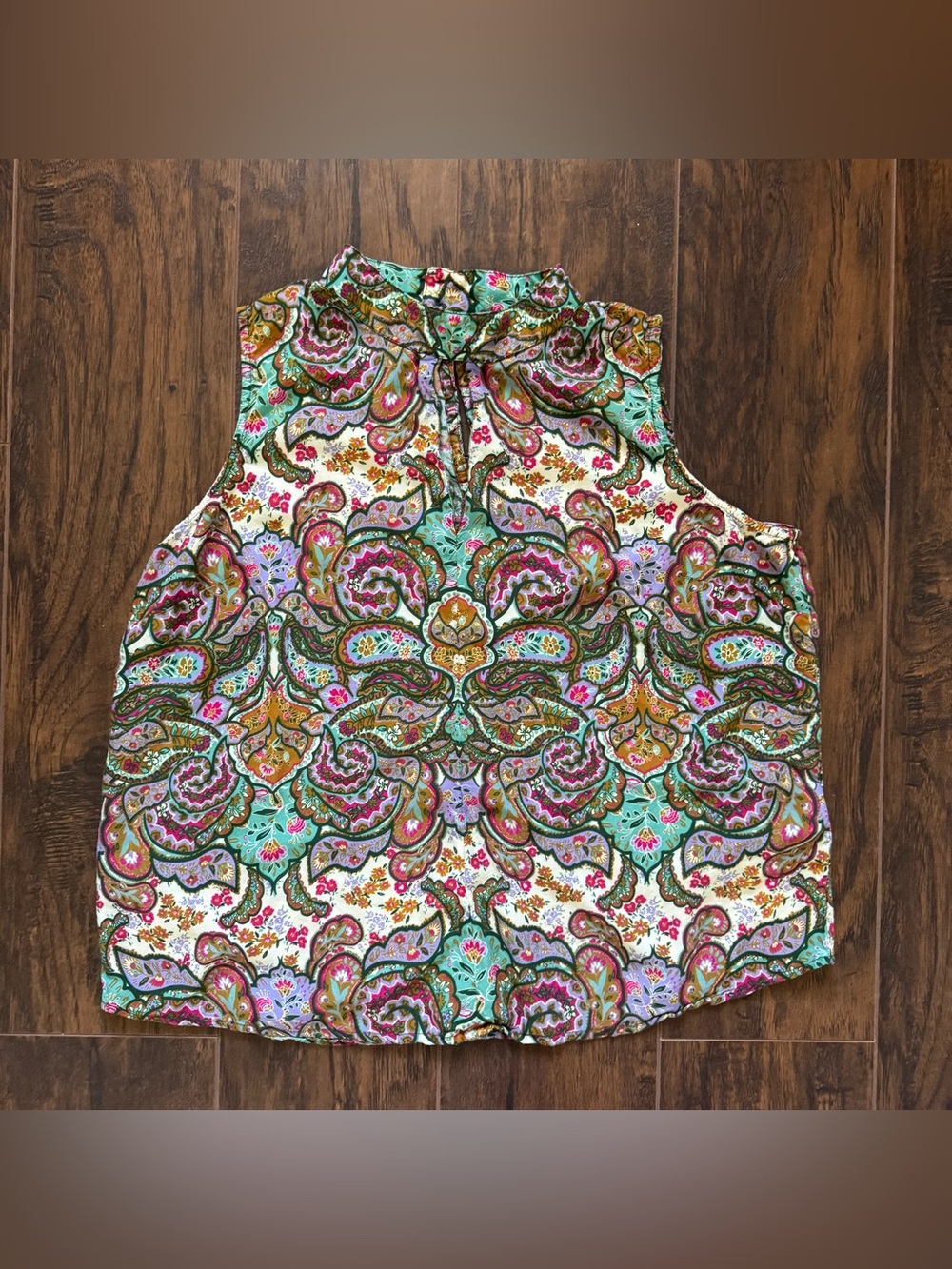 Liverpool Los Angeles Medium Paisley Mock Neck Top